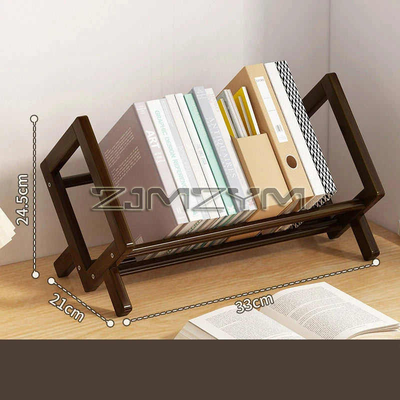 Desktop Bookshelf Home Living Room Small Decoration Bamboo Decorative Shelf Desk Multi-shelf Bookcase Storage Shelf