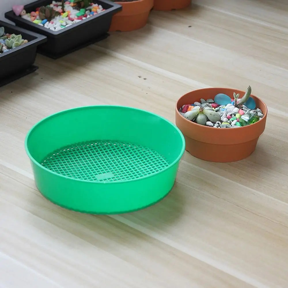 Garden Sifter Green Garden Sieve Portable Washable Soil Sieve Plastic Rock Sifter Home Planting Green