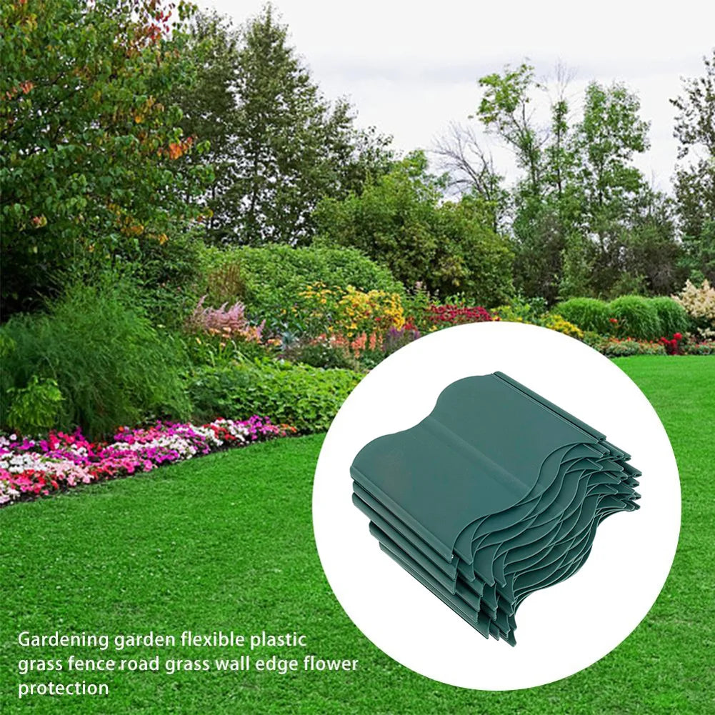 Green Garden Landscape Edging Border Lawn Edgings Decorative Landscape Fence Border for Yard Lawn Garden Flower Bed 20PCS