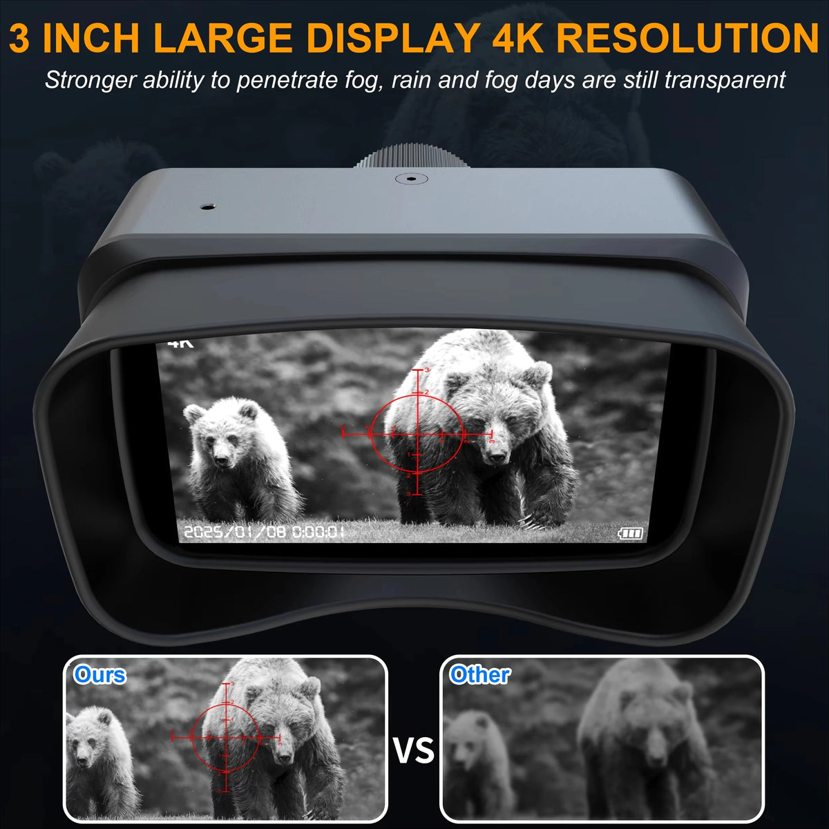 NV99Y IR Night Vision 5X Optical Digital Magnification Single-tube Infrared Night Vision Device Night Hunting Outdoor Camping