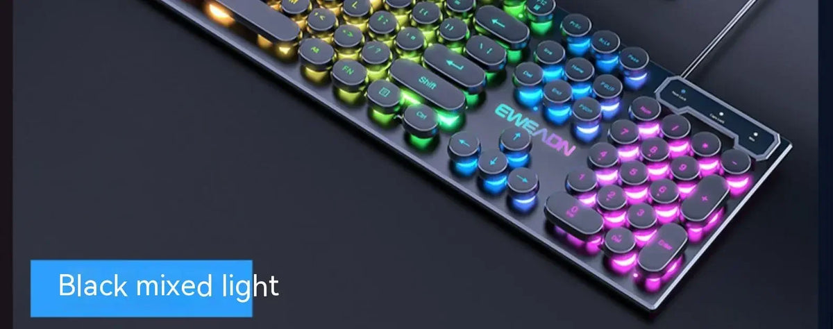 Eweadn GX330 Wired Keyboard Mouse Set Retro Punk ABS Keycaps Gaming Keyboard Mouse Headphones family Office PC Gamer Laptop Gift