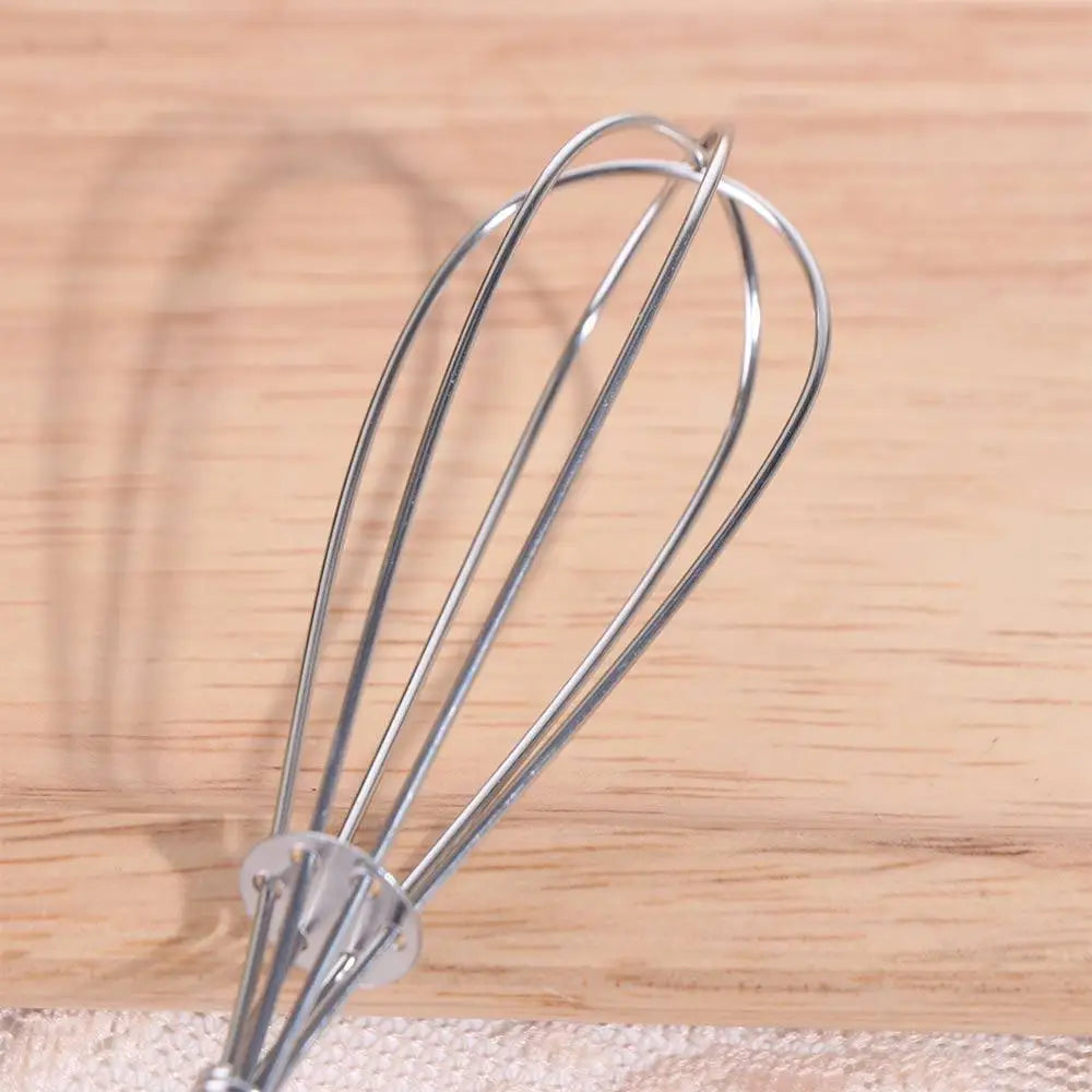 Kitchen Tools Multifunction Stainless Steel Egg Beater Useful Portable Mini Egg Whisk Wooden Handle Manual Egg Beater Baking