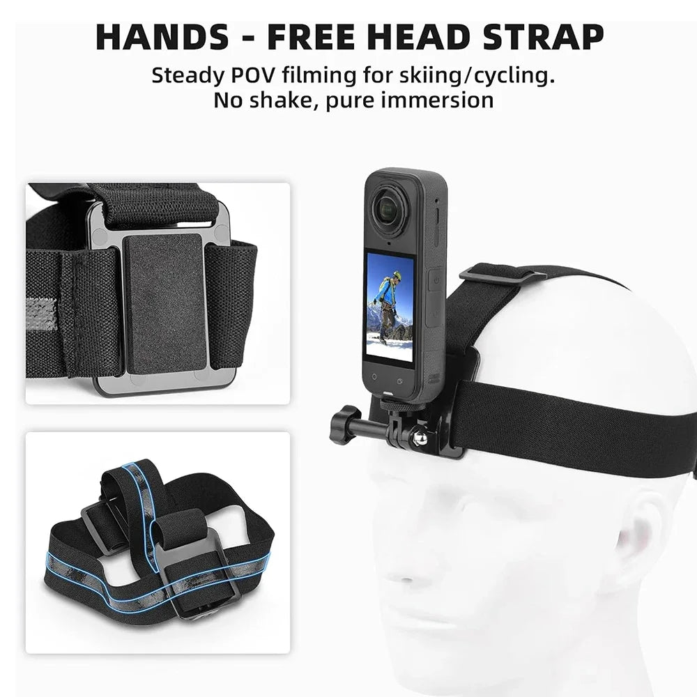 Accessories Kit for Insta 360 X5 X4 x3 Chest Mount Head Strap Backpack Clip Holder Wrist Strap for Insta 360 X5 X4 X3 Accessory