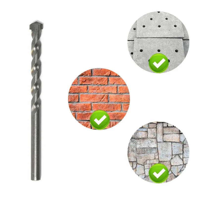 2/4/6pcs Wall Masonry Drill Bit Carbide Tipped Gun Drill Bit for Brick Concrete Marble Tile Stone Drilling Tools 3/4/6/8/9/10mm