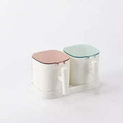 Kitchen Seasoning Boxes Set Gadget Organizer Condiment Container Pepper Sugar Bowl Salt Spice Shaker Storage Jar