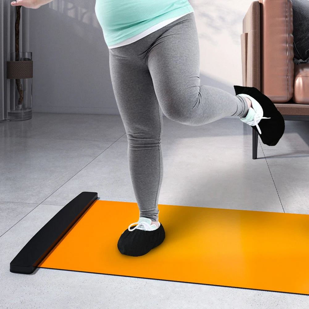 Yoga Practice Mat Pilates Sport Fitness Sliding Mat w/ Anti-Slip Layer Low-Impact Exercise Mat For Balance Training Core Workout