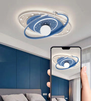 Nordic smart ceiling light home decor led pink blue star ring light  for children‘'s room dimmable luxury boy room decor lights