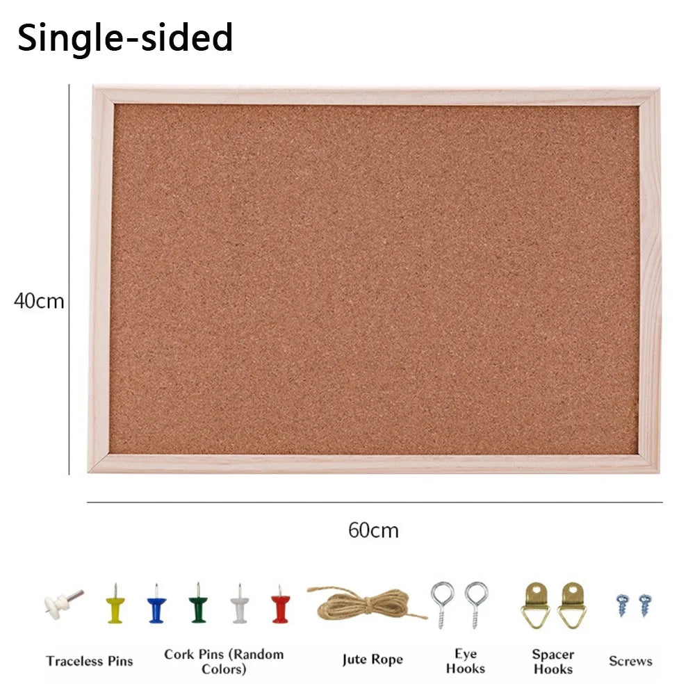 Home Decor DIY Cork Display Panel Soft Decorative Cork Board Wood Hanging Photo Background
