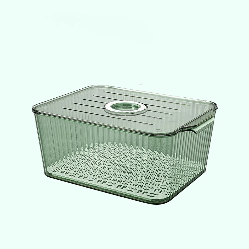 Food-Grade Refrigerator Storage Box Transparent with Lid Food Storage Containers Plastic Stackable Kitchen Organizer Camping