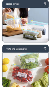 Reusable Storage Bags, Zipper Lock Bags, Food Grade Transparent Storage Bags