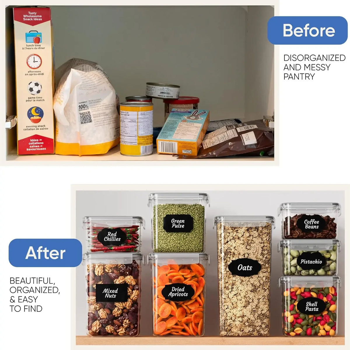 Airtight Food Storage Containers for Kitchen Organization 24 PC Food Canisters With Durable Lids for Pantry Organization