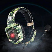 ONIKUMA Gaming Headphones with Flexible HD Mic RGB Light Surround Sound Over-Ear Wired Headset Gamer for PC