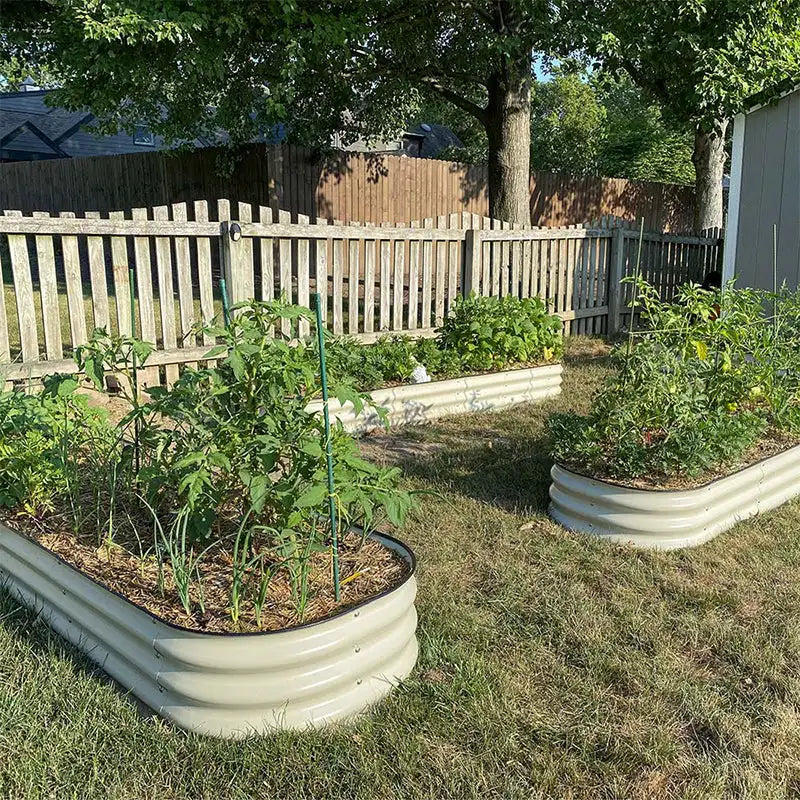 Metal Raised Garden Beds Land Guard Galvanized Raised Garden Bed Kit - Oval Large Metal Planter Garden Boxes