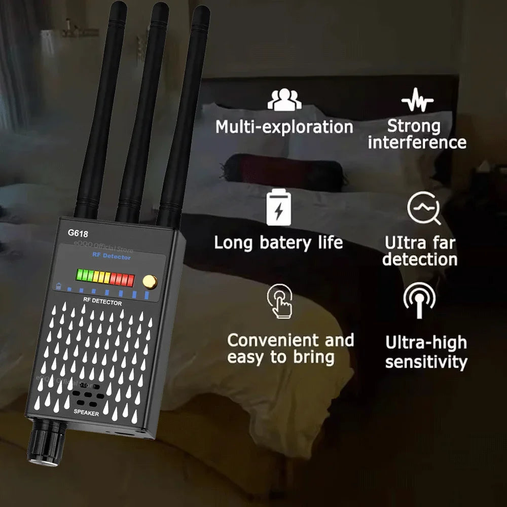 Anti Spy Hidden Camera RF Detector bug Finder GPS Tracker 4G 5G Mobile Signal WiFi bluetooth Scanner Find Out Spy Gadgets Detect