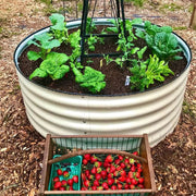 Outdoor garden 42 "(107cm) Round Raised Garden Bed Metal Raised Bed Planter Box for Vegetables Flowers Patio