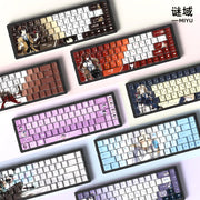 Anime Gaming Keyboard Keycaps 129 Key Set Pbt Material Five-Sided Heat Sublimation Transparent Side-Engraved Mechanical Keyboard