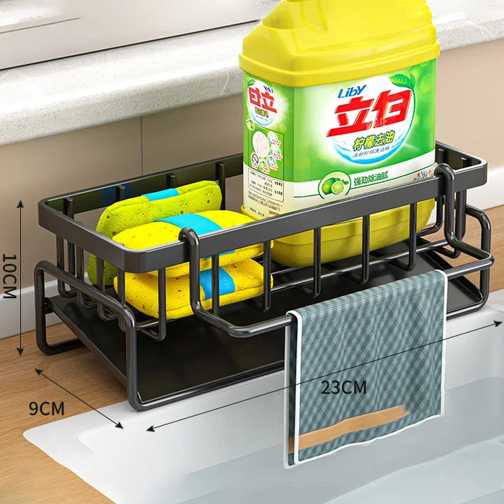 Kitchen Shelf Rag Storage Drainage Shelf No-Punch Storage Rack Home Spice Rack Sink Tap Sink Drainage Rack Kitchen Accessories