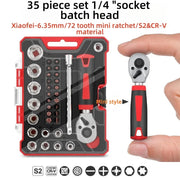 35pcs Screwdriver Set of Screw Driver Bit Set Multi-function Repair Tool Ratchet Screwdriver Bit & Socket Set