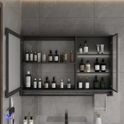 Smart Bathroom Storage Mirror Cabinets with Towel Rod Wall Standing Closet Light Mirror Cabinets Organizador Bathroom Furniture