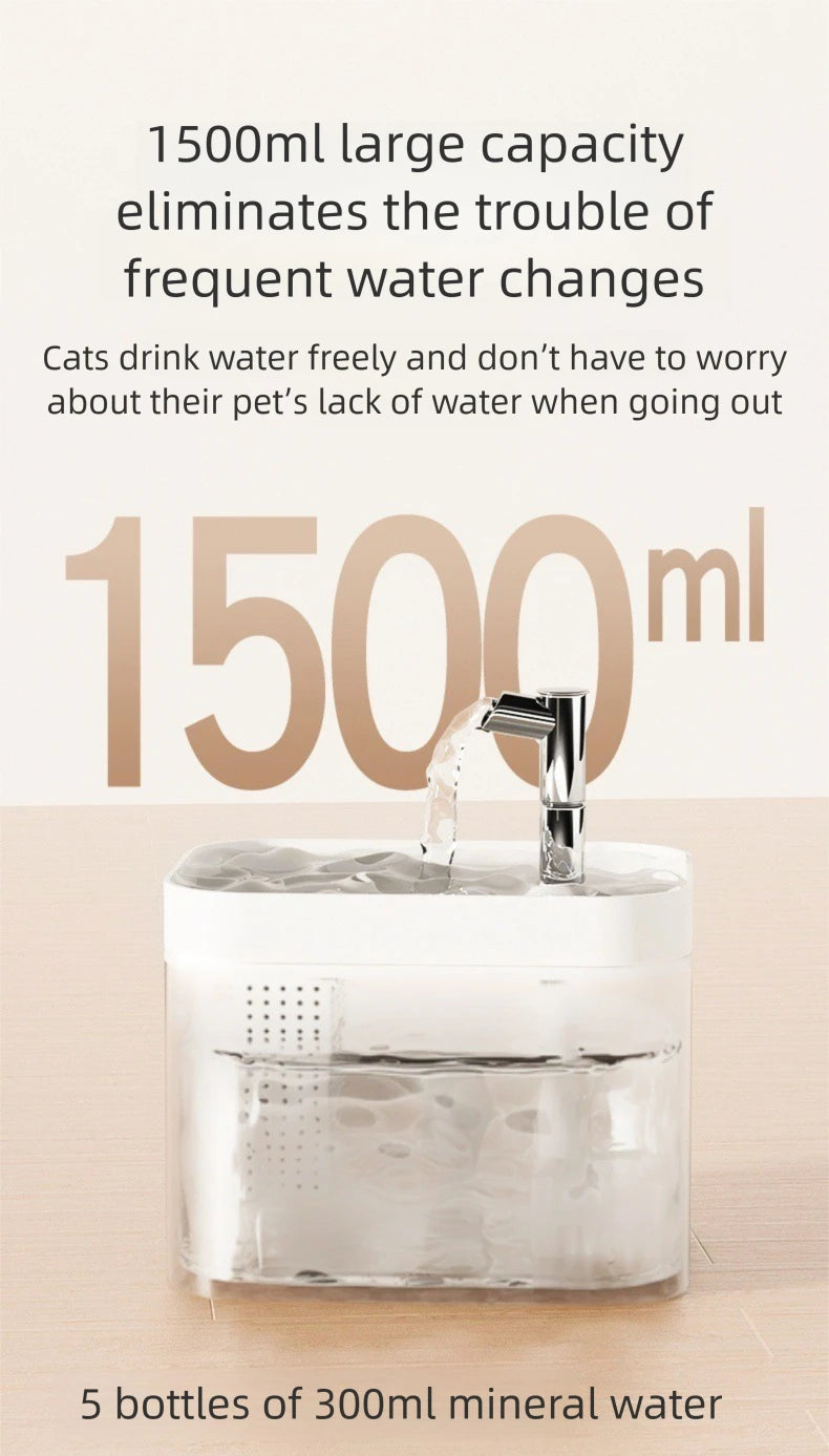 Cat Water Bowl Automatic Pet Fountain Cat Water Fountain Pet Water Dispenser Automatic Drinking Dispenser for Small Medium Pets
