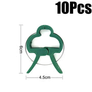 10pcs/set Green Garden Plant Fixed Clips Garden Tools for Greenhous Vegetables Stem Vines Grape Clamp Support Straighten Stems