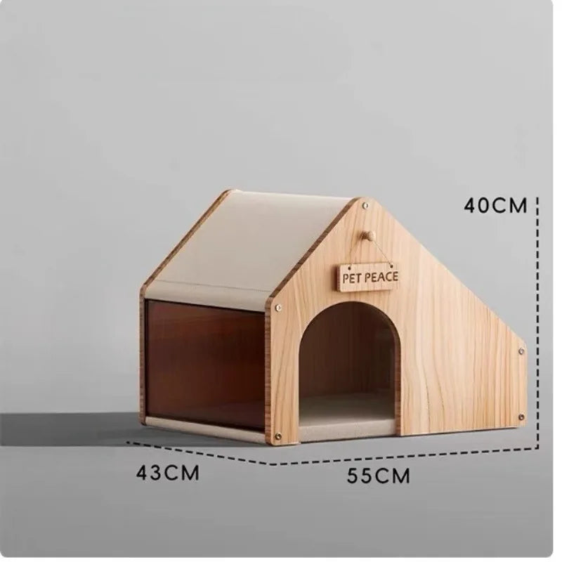 Solid Wood Cat Bed Large Space Enclosed Bed Cats Moisture-proof and Waterproof Cat's House Durable Cat Accessories Products