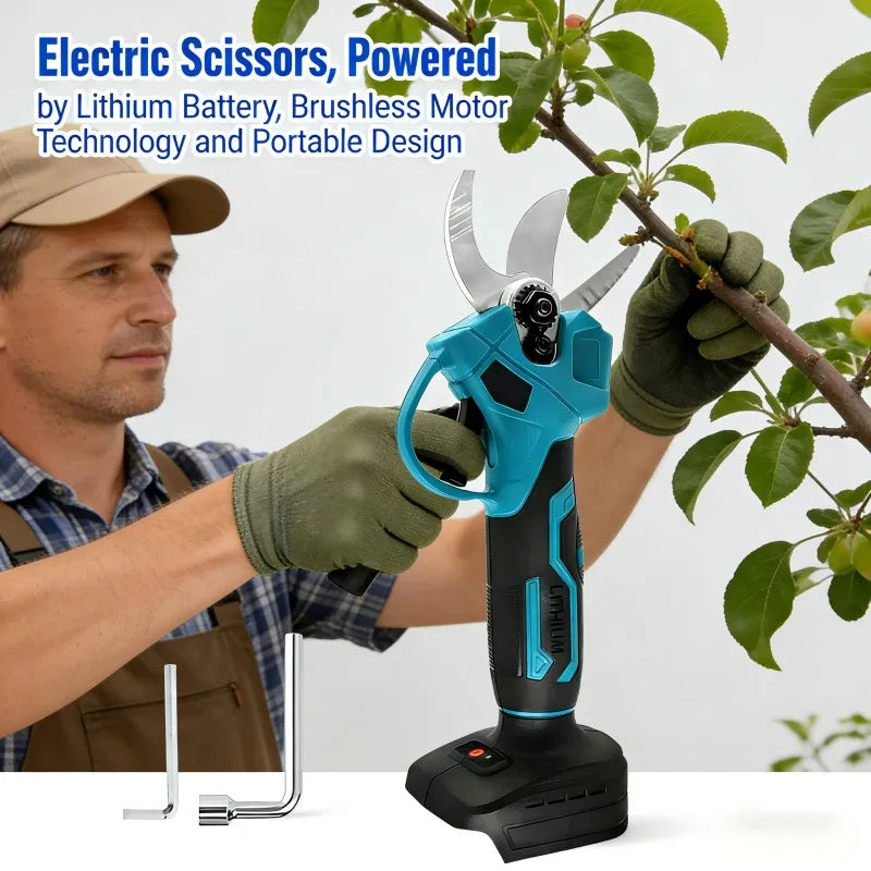 30mm Cordless Brushless Electric Pruning Shears Tree Bonsai Trimming Tool Branch Cutting Electric Tool For Makita 18V Battery