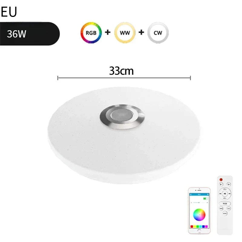 RGB Smart Ceiling Light LED Interior Home Decorative Light Luster Dimming Remote Control WIFI Living Room Ambient Light Party