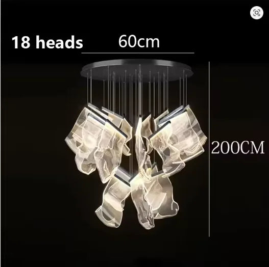 2025 New Smart LED Chandelier APP Control Modern Stair Light Living Room Luxury Ceiling Lamp Dimmable for Bedroom Decoration