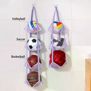 Storage Solution for Sports Equipment, Wall Mounted Mesh Hanging Bag for Basketball Soccer.