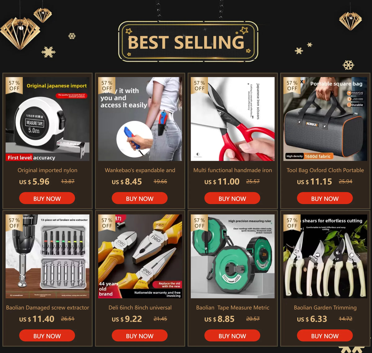 Deli new tool set household home series household screwdriver tape wrench vice tape art knife raw material belt tool collection