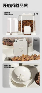 Cat feeder, dog cat basin with water dispenser bowl, dog food automatic circulation, cat food utensils, pet products universal