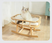 Cat bed, wooden pet hammock, suitable for all seasons, summer, cat swing, simple large rocking bed, cat supplies