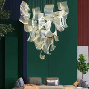 2025 New Smart LED Chandelier APP Control Modern Stair Light Living Room Luxury Ceiling Lamp Dimmable for Bedroom Decoration