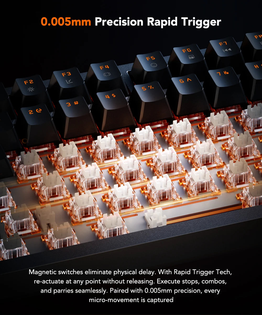 KYSONA KM82 HE Wired Gaming Keyboard Magnetic Switch 75% 82 Key 8000Hz Polling Rate PBT Ultra-Precision 0.005mm RGB For Gamer