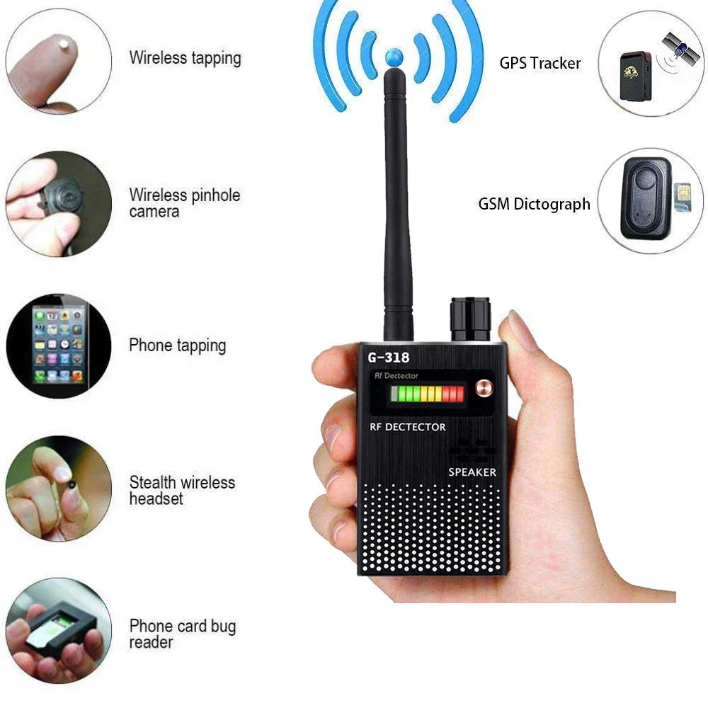 Anti Spy Hidden Camera RF Detector bug Finder GPS Tracker 4G 5G Mobile Signal WiFi bluetooth Scanner Find Out Spy Gadgets Detect