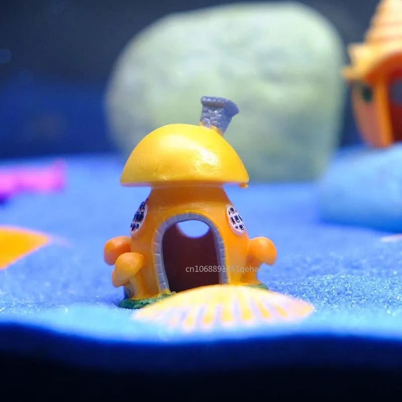 Aquarium Decoratations Fish Tanks Accessories for Fish Shrimp Hiding Shelter Simulation PVC Mini Mushroom Conch House Ornaments