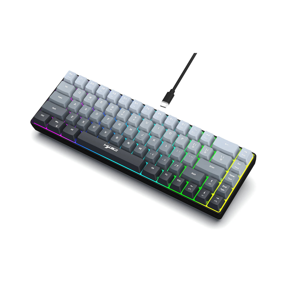 Gaming Keyboard, RGB Backlit Mini Wired Keyboard, Ultra-Compact Anti-Ghosting No-Conflict 68 Keys Membrane Gaming Wired Keyboard