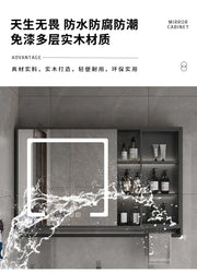Smart Bathroom Storage Mirror Cabinets with Towel Rod Wall Standing Closet Light Mirror Cabinets Organizador Bathroom Furniture