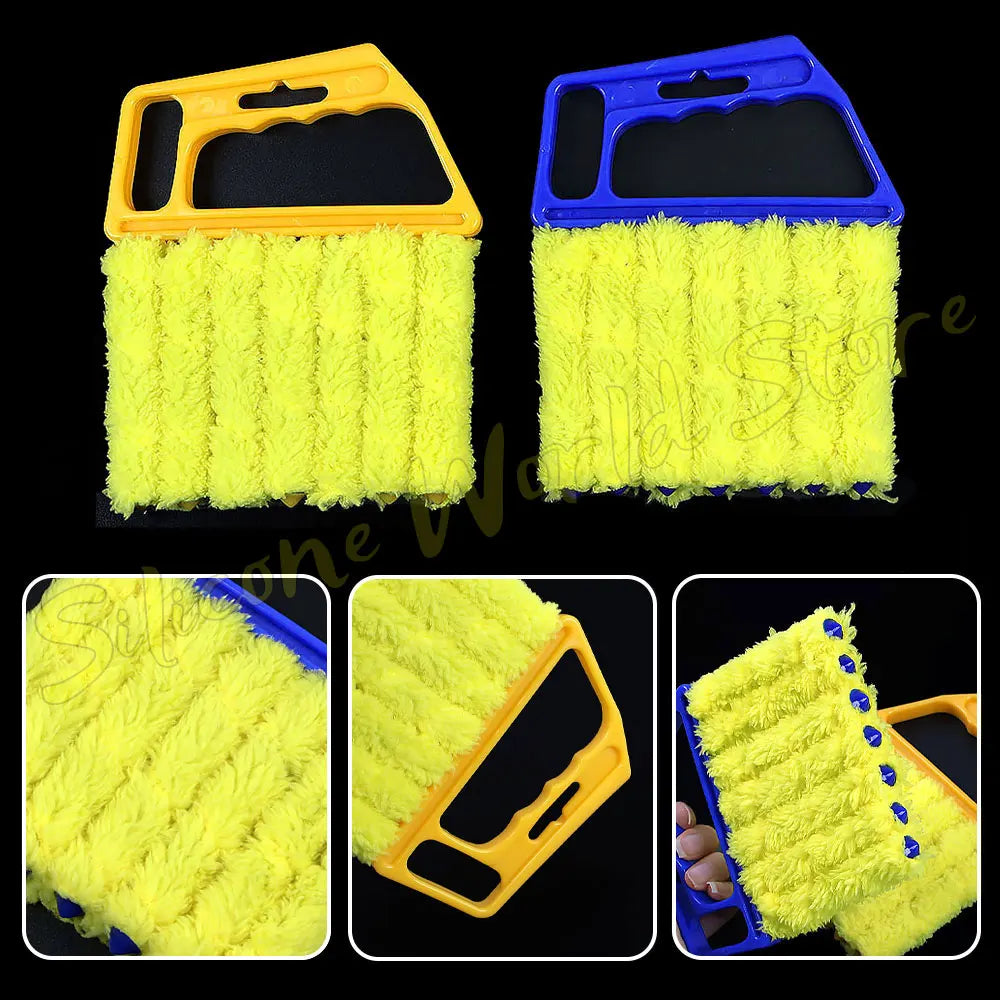 Silicone World Shutter Cleaning Brush Detachable Wash Vent Blinds Cleaner Cloth Air Conditioning Curtain Household Cleaning Tool