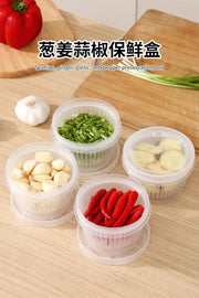 Kitchen onion, ginger, garlic circular storage box, household portable refrigerator with lid, fruit storage box, food drain box