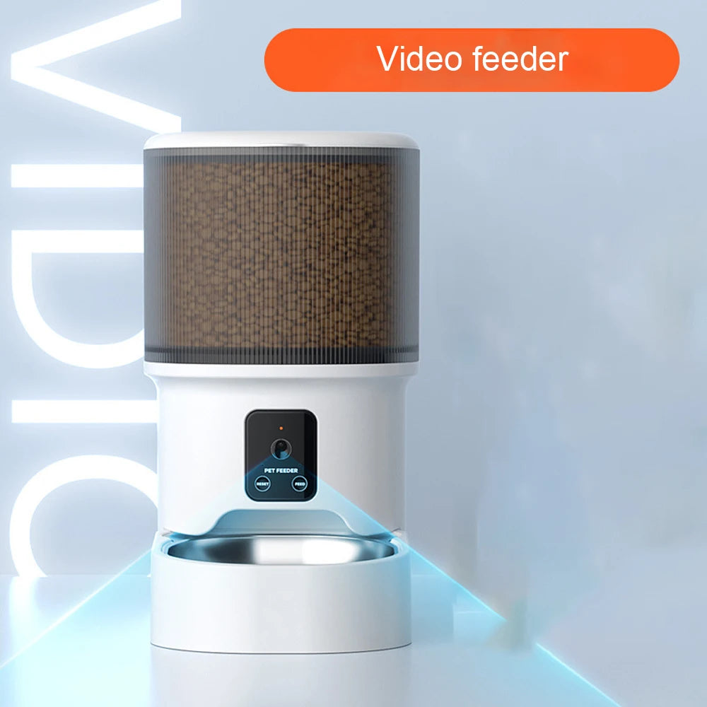 4L large capacity cat feeder, intelligent APP and high-definition camera, stainless steel food bowl