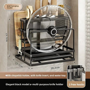 Kitchen Knife Holder Wall Mounted Multifunctional Storage Rack Countertop Cutting Board Rack Cage Tool Storage Rack