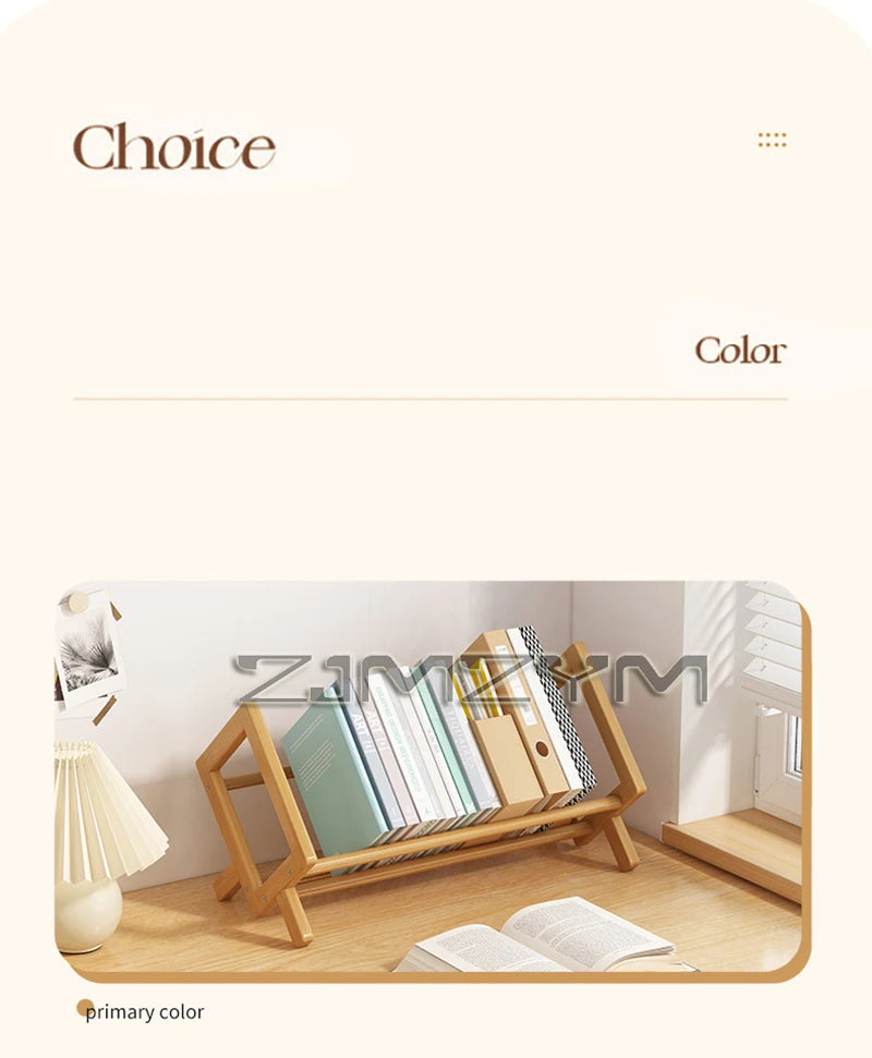 Desktop Bookshelf Home Living Room Small Decoration Bamboo Decorative Shelf Desk Multi-shelf Bookcase Storage Shelf