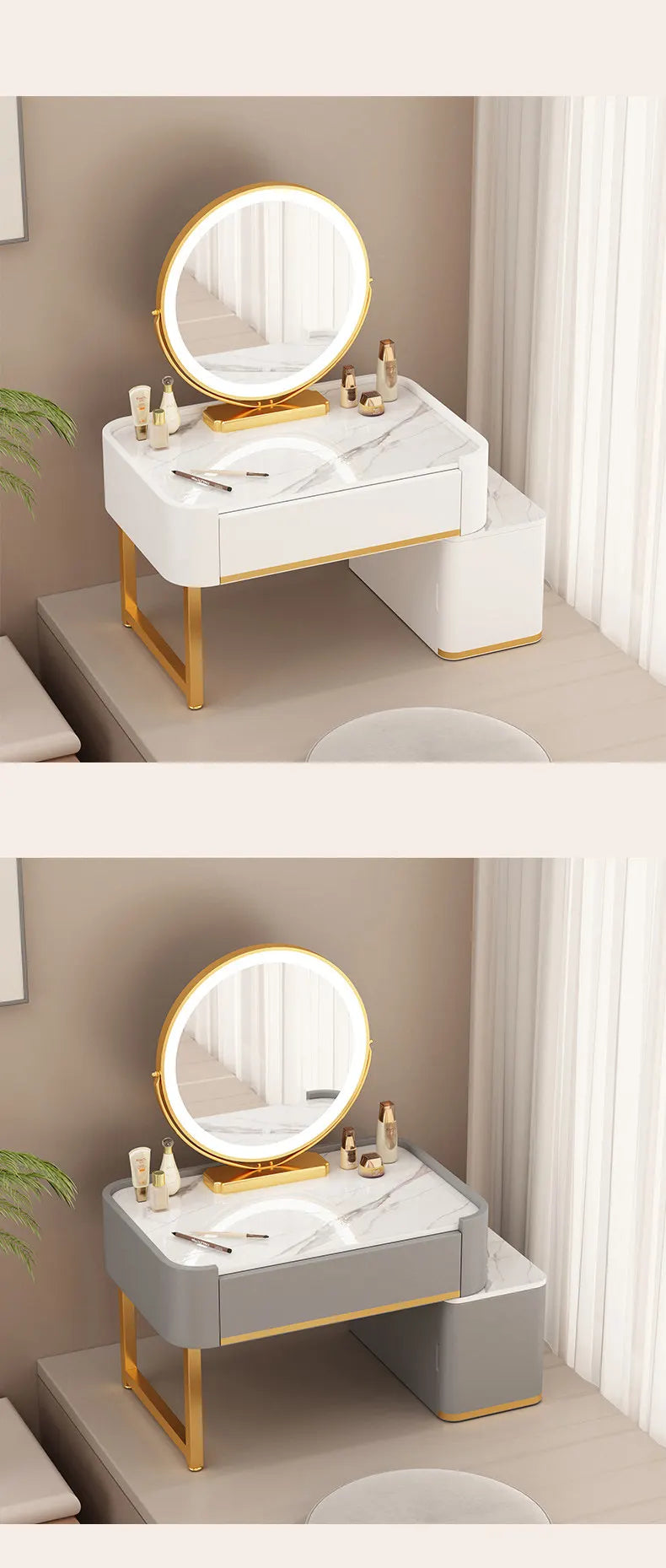Organiser Ornaments Dressing Table Luxury Makeup Style Shelf Dressing Table Design Storage Tocador De Maquillaje Home Furniture
