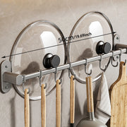 1 Piece Of Kitchen Equipment Storage Rack Such As Pot Lid And Spatula Wall-Mounted Hook Rack Multi-Way Storage For Kitchen Items