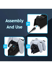 Game Wireless Charging Station for PS5 with Dual Fast Charger Dock and LED Charging Indicators