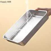 Stainless Steel Kitchen Storage Container With Tray – Refrigerator Organizer For Dumplings, Fruits, Vegetables, Meat, And Cakes
