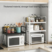 Kitchen Storage Rack Kitchen counter shelf Microwave Shelf Condiment Organizer Shelf Simple Countertop Tidying Shelves with Hook