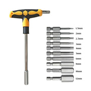 Screwdriver Set with T-shape Cross and Straight Slot Hexagon and Plum-shaped Heads for DIY Lovers Maintenance